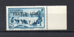 SAINT PIERRE ET MIQUELON N° 253   NEUF SANS CHARNIERE COTE  30.00€  ATTELAGE ANIMAUX - Ungebraucht