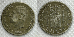 3431 ESPAÑA 1880 ESPAÑA 50 CENTIMOS 1880 ALFONSO XII - Collezioni