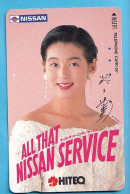 Japan Telefonkarte Japon Télécarte Phonecard -  Girl Frau Women Femme Nissan - Publicité