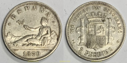 3657 ESPAÑA 1870 2 Pesetas Gobierno Provisional 1870 *73 - Collezioni