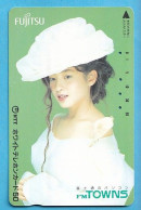 Japan Telefonkarte Japon Télécarte Phonecard -  Girl Frau Women Femme FUJITSU - Advertising