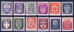 553 à 564 12 VALEURS ARMOIRIES De PROVINCE NEUFS ** Garantis ANNEE 1941 - 1941-66 Coat Of Arms And Heraldry