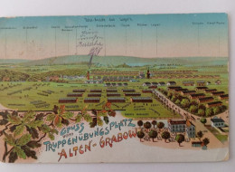Gruss Vom Truppenübungsplatz Alten-Grabow, Litho, Feldpost, 1914 - Maagdenburg