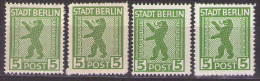 SBZ Berlin & Brandenburg 1945 Mi 1A,1B -MATTES,GLATTES PAPIER - 5pf - BEAR - MNH** VF - Berlino & Brandenburgo