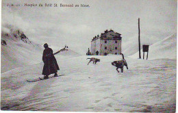 HOSPICE DU PETIT SAINT BERNARD EN HIVER - CPA 177 - Sport Invernali