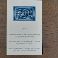 Switzerland 1945 Sheet War-help Stamps (Michel 11) MNH - Blocs & Feuillets