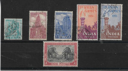 INDIA 1950 - 1951 COMMEMORATIVE SETS SG 333/333c,334,335/336 FINE USED Cat £8.25 - Gebruikt