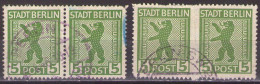 SBZ Berlin & Brandenburg 1945 Mi 1A,B - 5pf - BEAR - USED - Berlín & Brandenburgo