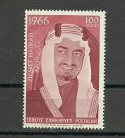 Turkey; 1966 Visit Of King Of Saudi Arabia Faysal - Unused Stamps