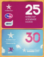 2008,2010 Ukraine  KYIVSTAR  Used 25,30 Telephone 2 Cards - Ukraine