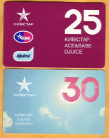 2008,2012 Ukraine  KYIVSTAR  Used 25,30 Telephone 2 Cards - Oekraïne