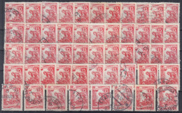 ⁕ Yugoslavia 1952 ⁕ Local Economy Mi.723 ⁕ 51v Used Type I. 15v & Type II, Shades, Some Nice Postmark & Errors- See Scan - Used Stamps