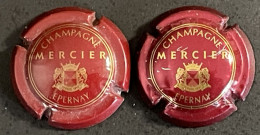 312 - 15 & 16 - Mercier, Bas écusson Arrondi, Bordeaux Et Or & Bordeaux Et Or Brillant (côte 2 €) Capsule De Champagne - Mercier