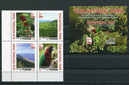 Tonga - Block Nr. 111 Und Mi.Nr. 2146 / 2149 - "Nationalpark / Papageien" ** / MNH (aus Dem Jahr 2017) - Papegaaien, Parkieten