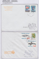 Greenland Ittoqqortoormiit 3 Covers + Arctic Flight Cover  (KG178) - Scientific Stations & Arctic Drifting Stations