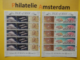 Isle Of Man 1994, FULL SHEETS / EUROPA / FAUNA: Mi 587-92, ** -KB - 1994