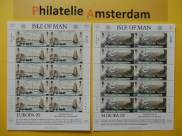 Isle Of Man 1992, FULL SHEETS / EUROPA / SHIPS: Mi 503-06, ** -KB - 1992