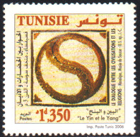 2006-Tunisie / Y&T 1568-Dialogue Entre Civilisations/Réligions, Mosaïque, Musée De Sousse -IIIS.ap.J.C-1vMNH******+prosp - Museos