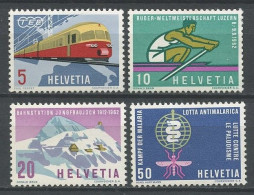 SUISSE 1962 N° 689/692 ** Neufs MNH Superbes C 5 € Train Europ Express Bateau Aviron Eradication Du Paludisme Médecine - Ongebruikt