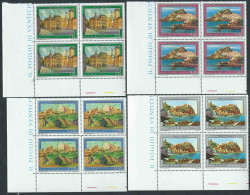 Italia 1979; Turistica: Asiago, Castelsardo, Orvieto, Scilla. Serie Completa In Quartine D' Angolo. - 1971-80:  Nuovi