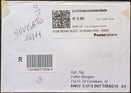 Roma 13.11.2004 - TPlabel Postaraccomandata € 2,80 (catalogo TP5.C.000) - 2001-10: Storia Postale