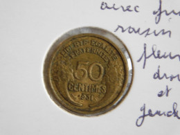 France 50 Centimes 1931 Avec Fruit Avec Raisin Et Fleur Droite Gauche MORLON (556) - 50 Centimes