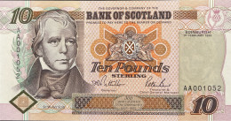 Scotland 10 Pounds, P-120a (1.2.1995) - UNC - AA001052 - 10 Pounds