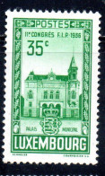 LUXEMBOURG LUSSEMBURGO 1936 MUNICIPAL PALACE 11th INTERNATIONAL FEDERATION OF PHILATELY 35c MLH - Unused Stamps