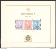 1937 ISLANDA ,   25° Anniversario Al Trono Di Re Cristiano X , BF 1 , MNH** - Sonstige & Ohne Zuordnung