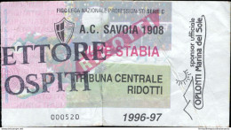 Bl21 Biglietto Calcio Ticket Savoia - Juve Stabia 1996-97 - Biglietti D'ingresso