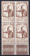 Togo 1947 Sc 313 Yt 240 Margin Block MNH** - Unused Stamps