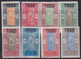 Togo 1921 Sc 200-7 Yt 108-16 Partial Set Mid Values MH* - Nuevos