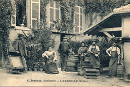 DEPT 69  L'ARBRESLE C.BREYSSE DISTILLATEUR TRÉS BELLE ANIMATION 9X14 REIMPRESSION DE CARTES ANCIENNES - L'Abresle