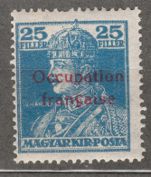 France Occupation Hungary Arad 1919 Yvert#25 Mint Hinged - Unused Stamps