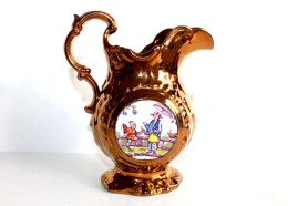 ANCIEN PICHET CARAFE CRUCHE DE JERSEY En FAIENCE EMAILLÉ XIXe STYLE NAPOLEON III / ART DE LA TABLE, DECORATIF (1102.16) - Andere & Zonder Classificatie