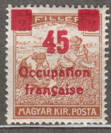 France Occupation Hungary Arad 1919 Yvert#13 Mint Hinged - Neufs