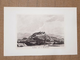 Veduta Di Monterchi Nell'800 Antonio Terreni Grande Litografia Ristampa - Other & Unclassified