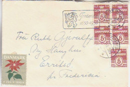 DANMARK. 1950/Fredericia, Multi-franking Envelope/seasons-label. - Lettres & Documents