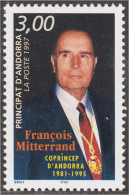 Andorra Francesa 484 1997 François Mitterrand MNH - Sonstige & Ohne Zuordnung