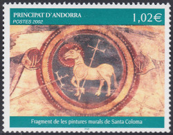 Andorra Francesa 574 2002 Fragmento De Pintura Mural De Santa Coloma MNH - Andere & Zonder Classificatie