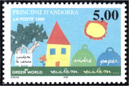 Andorra Francesa 513 1999 Reciclaje Cuidemos  La Naturaleza MNH - Autres & Non Classés