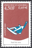 Andorra Francesa 526 2000 Surf Sobre Nieve MNH - Andere & Zonder Classificatie