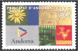 Andorra Francesa 536 2000 Expo Hannover 2000 MNH - Autres & Non Classés