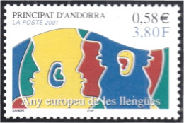 Andorra Francesa 549 2001 Año Europeo De Las Lenguas MNH - Autres & Non Classés