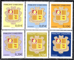 Andorra Francesa 681/86 2010 Escudos Shields MNH - Sonstige & Ohne Zuordnung