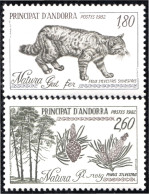 Andorra Francesa 306/07 1982  Fauna Gato Pino Silvestre MNH - Andere & Zonder Classificatie