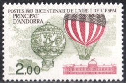 Andorra Francesa 310 1983 Globos Aerostáticos MNH - Otros & Sin Clasificación