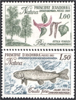 Andorra Francesa 311/12 1983 Naturaleza Peces Plantas MNH - Otros & Sin Clasificación