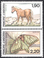 Andorra Francesa 361/62 1987 Fauna Caballo Mariposa MNH - Other & Unclassified