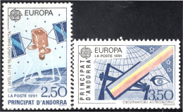 Andorra Francesa 402/03 1991 Europa Satélites MNH - Autres & Non Classés